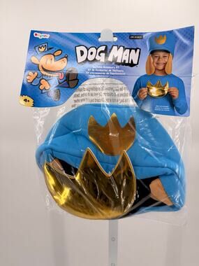 Dog Man Kids Costume Accessory Kit Hat Ears Badge Dav Pilkey Disguise Ages 4+